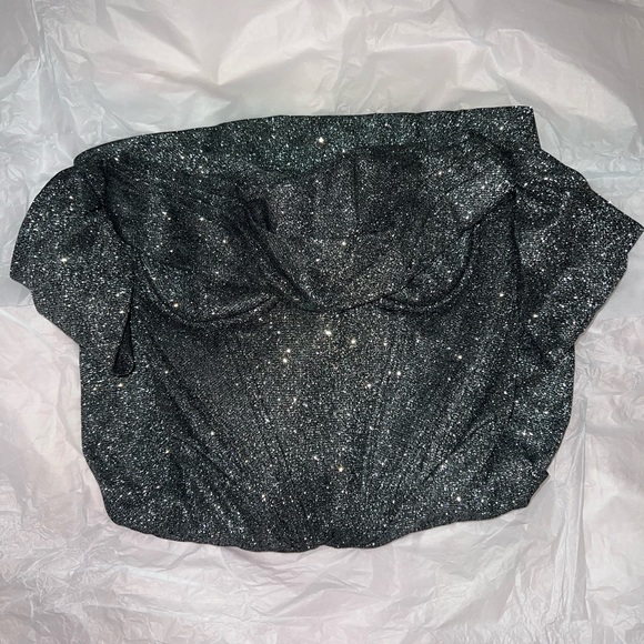 House Of CB 'Ophelia' Silver Off Shoulder Corset Mini Dress - Picture 6 of 11